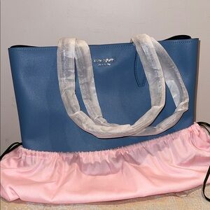 Kate Spade Blue Tote with Silver Accents